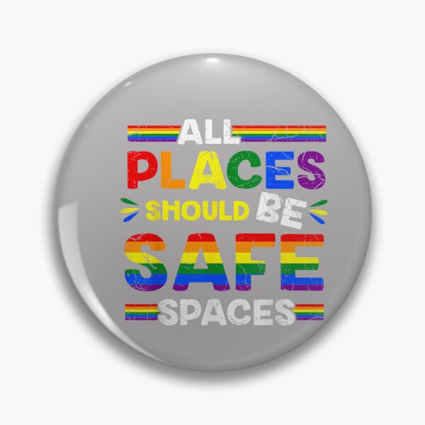Item preview, All Spaces Safe LGBTQ Equality Rights Gay Pride Rainbow Flag designed and sold by MabelWells.