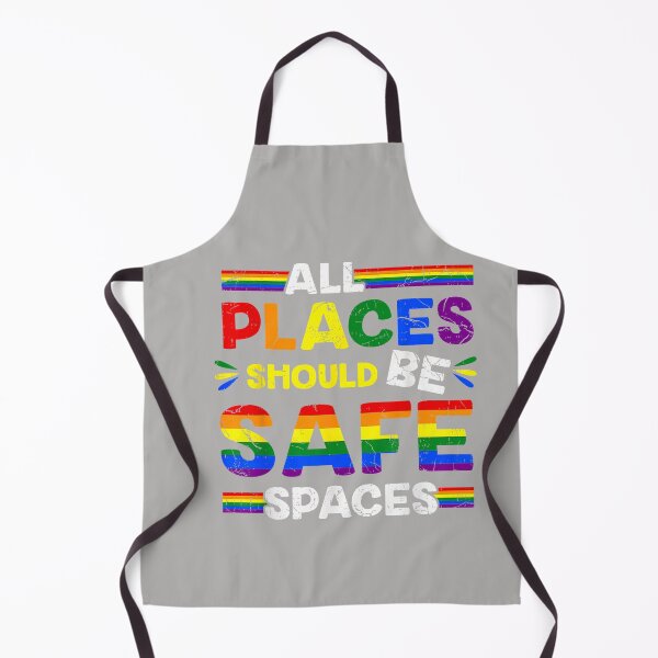 Item preview, All Spaces Safe LGBTQ Equality Rights Gay Pride Rainbow Flag designed and sold by MabelWells.
