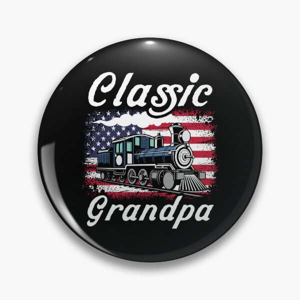 Item preview, Classic Grandpa Vintage Steam Locomotive American Flag designed and sold by Dmetalx Art Apparel.