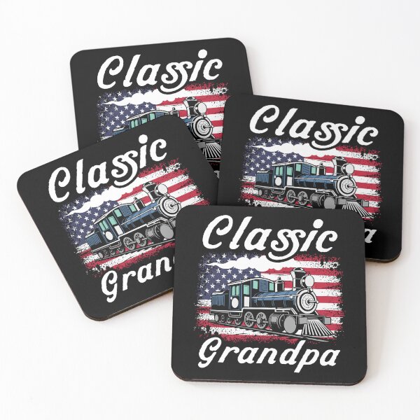 Item preview, Classic Grandpa Vintage Steam Locomotive American Flag designed and sold by Dmetalx Art Apparel.