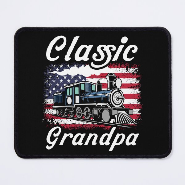 Item preview, Classic Grandpa Vintage Steam Locomotive American Flag designed and sold by Dmetalx Art Apparel.