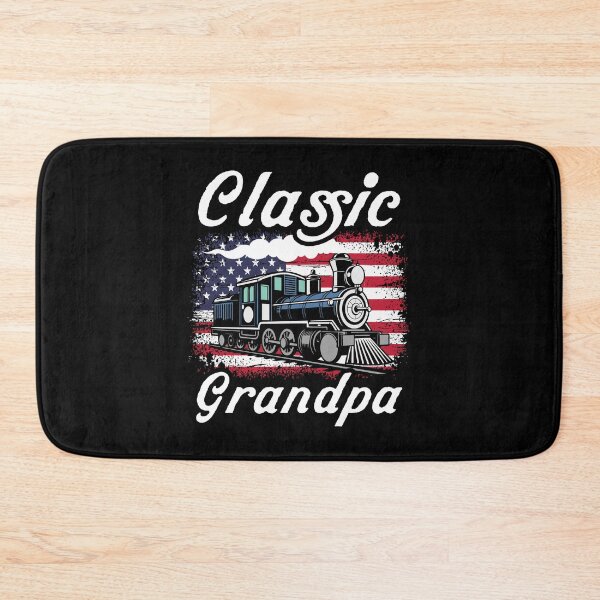 Item preview, Classic Grandpa Vintage Steam Locomotive American Flag designed and sold by Dmetalx Art Apparel.