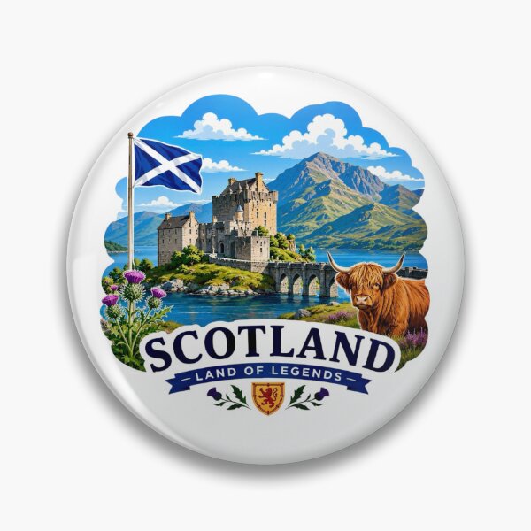 Item preview, Scotland Highlands Castle & Highland Cow designed and sold by Myra365Art.