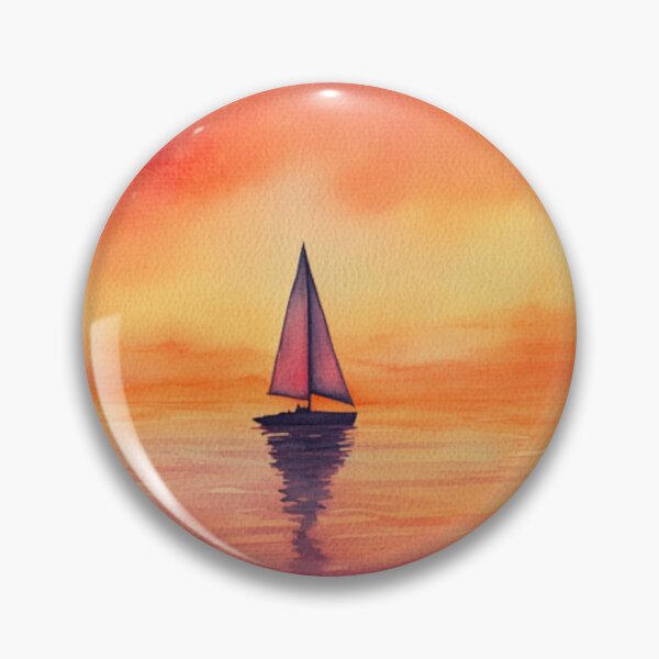 Item preview, Sunset Sailboat Wall Art | Coastal Watercolor Print | Ocean Serenity Decor designed and sold by GSizzle1.