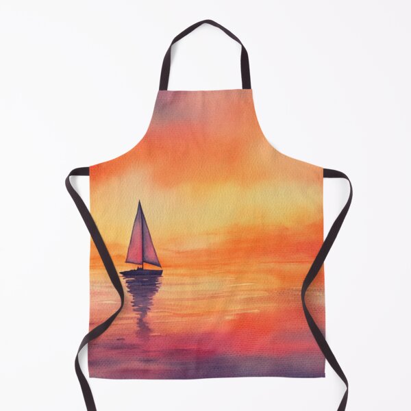 Item preview, Sunset Sailboat Wall Art | Coastal Watercolor Print | Ocean Serenity Decor designed and sold by GSizzle1.