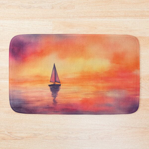 Item preview, Sunset Sailboat Wall Art | Coastal Watercolor Print | Ocean Serenity Decor designed and sold by GSizzle1.