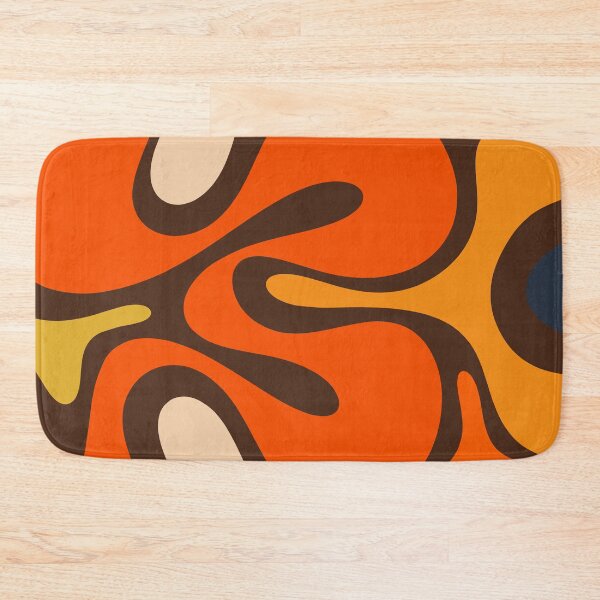 Item preview, Retro Modern Abstract Smooth Contours Pattern Orange Brown designed and sold by kierkegaard.