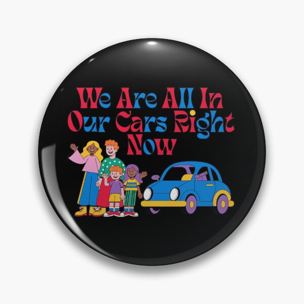 Item preview, We Are All In Our Cars Right Now — Retro Groovy Typography Family Car Illustration | Funny Road Trip Quote Design designed and sold by Yasmine Mohammed.