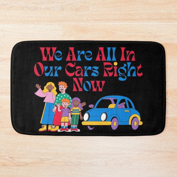 Item preview, We Are All In Our Cars Right Now — Retro Groovy Typography Family Car Illustration | Funny Road Trip Quote Design designed and sold by Yasmine Mohammed.