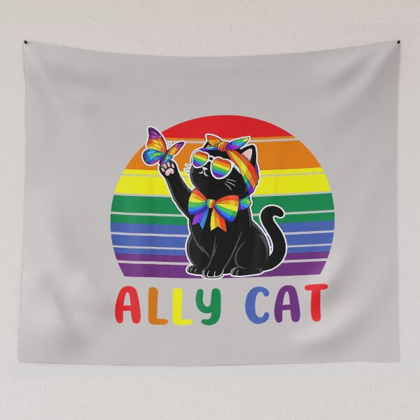 Item preview, Ally Cat Be Kind LGBTQ Gay Rainbow Pride Month designed and sold by MabelWells.