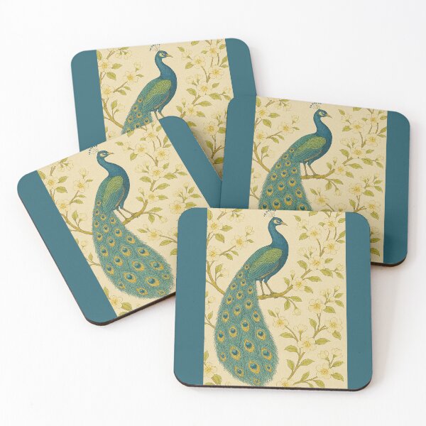 Item preview, Peacock Floral Print designed and sold by Vintage-Lady65.