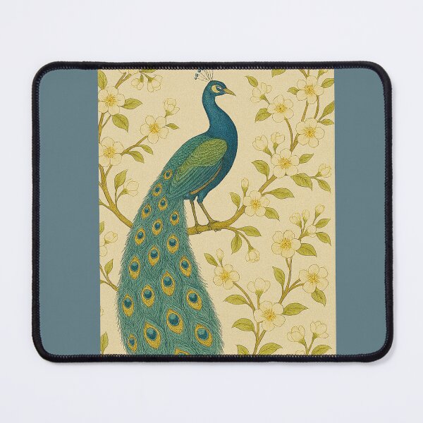 Item preview, Peacock Floral Print designed and sold by Vintage-Lady65.