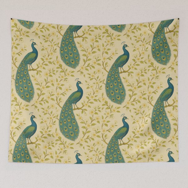 Item preview, Peacock Floral Print designed and sold by Vintage-Lady65.