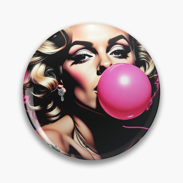Item preview, Retro Blonde Bombshell Bubblegum Pin Up Girl with Tattoos designed and sold by SouthPrint.