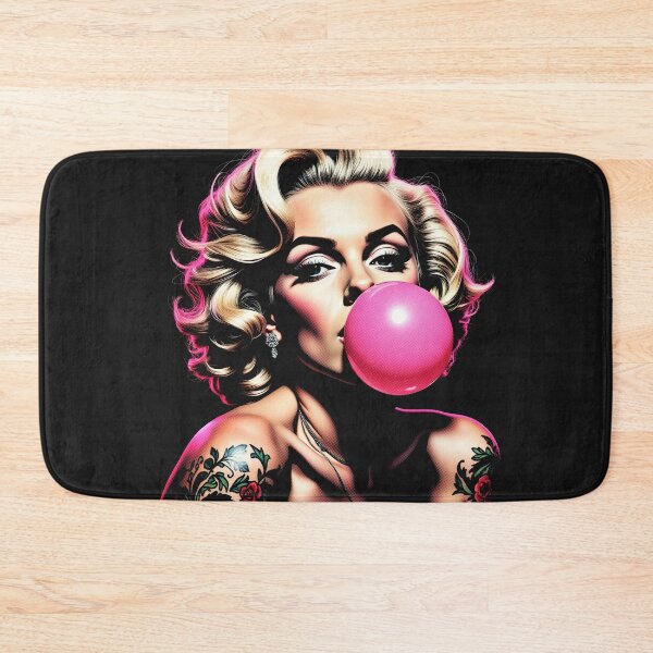 Item preview, Retro Blonde Bombshell Bubblegum Pin Up Girl with Tattoos designed and sold by SouthPrint.