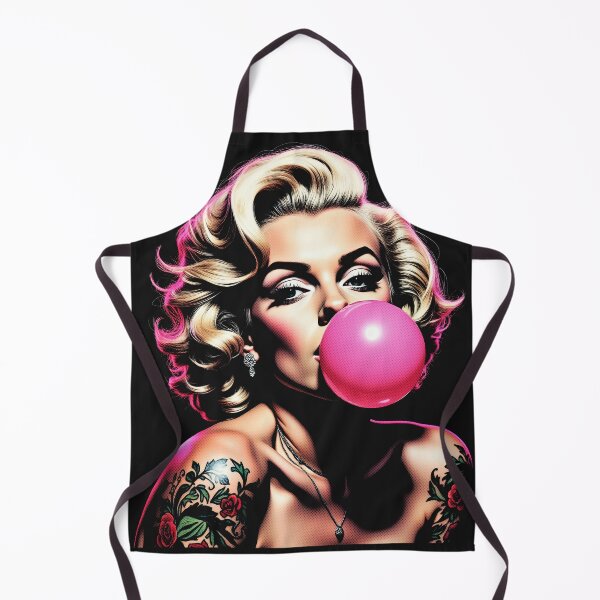 Item preview, Retro Blonde Bombshell Bubblegum Pin Up Girl with Tattoos designed and sold by SouthPrint.