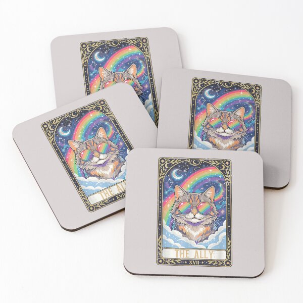 Item preview, Ally Cat Sunglasses Rainbow Tarot Gay Pride LGBTQ Women Men designed and sold by MabelWells.