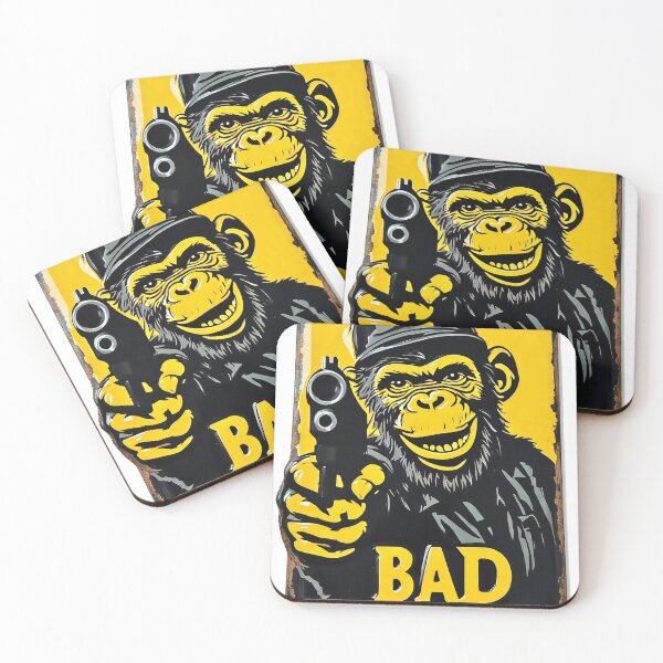 Item preview, yellow bad monkey designed and sold by aliraweb.