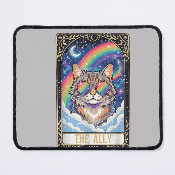 Item preview, Ally Cat Sunglasses Rainbow Tarot Gay Pride LGBTQ Women Men designed and sold by MabelWells.