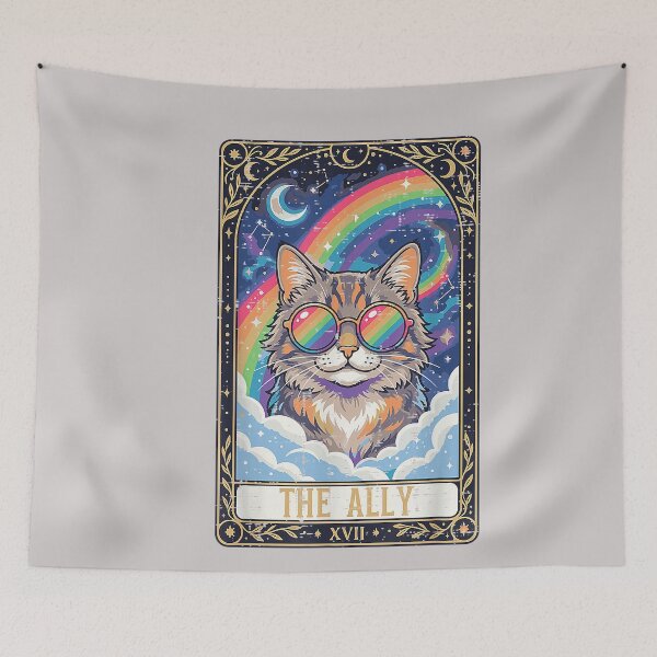 Item preview, Ally Cat Sunglasses Rainbow Tarot Gay Pride LGBTQ Women Men designed and sold by MabelWells.