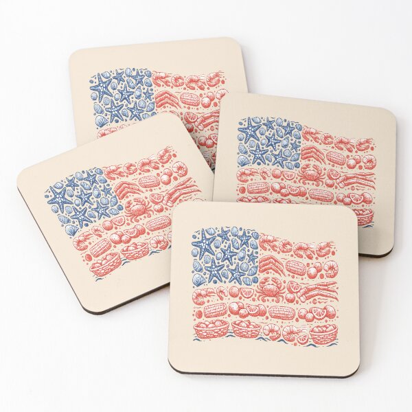 Item preview, Seafood Boil Americana Flag designed and sold by POD DYNASTY.