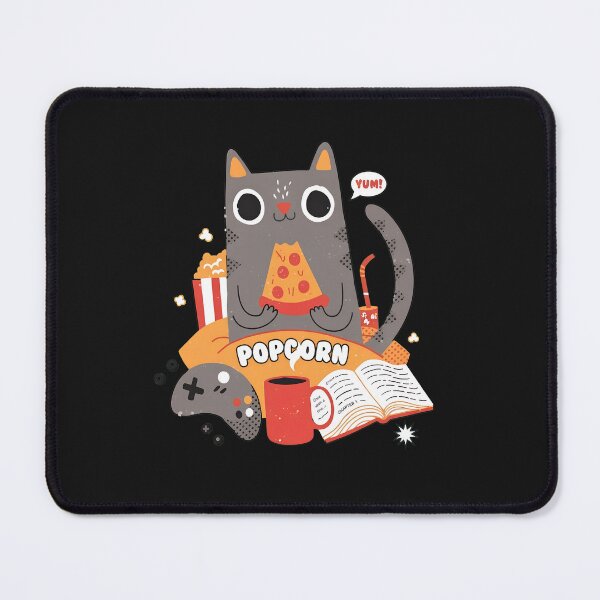 Item preview, Cozy Cat Gaming Pizza Reading Night designed and sold by DoodleVerseDark.