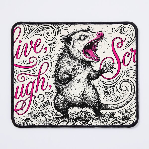 Item preview, Embrace Chaos Live Laugh Scream Funny Opossum designed and sold by MintedMinds.