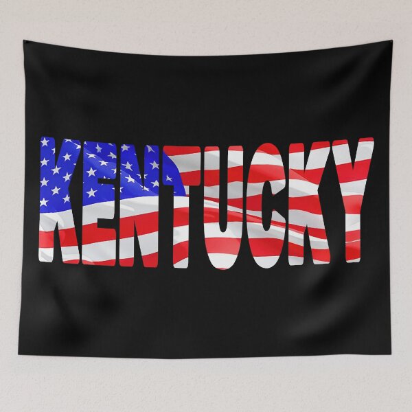 Item preview, KENTUCKY - United States of America Red White and Blue Sticker Tee Shirt designed and sold by Adam Gormley.