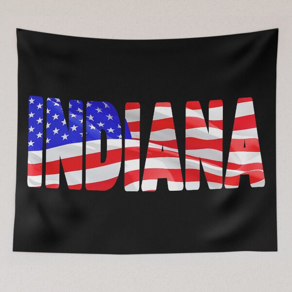Item preview, INDIANA - United States of America Red White and Blue Sticker Tee Shirt designed and sold by Adam Gormley.