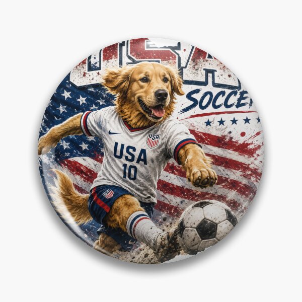 Item preview, USA Soccer Golden Retriever Backpack | Patriotic Dog Soccer Fan Art designed and sold by WhatASunShine.