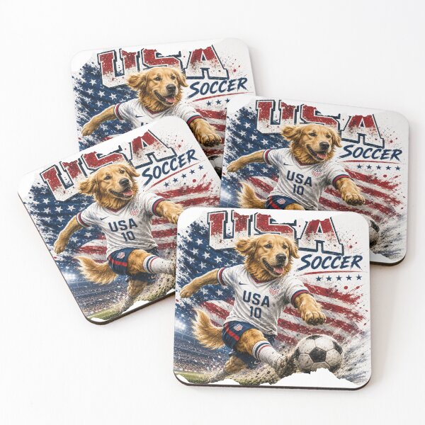 Item preview, USA Soccer Golden Retriever Backpack | Patriotic Dog Soccer Fan Art designed and sold by WhatASunShine.