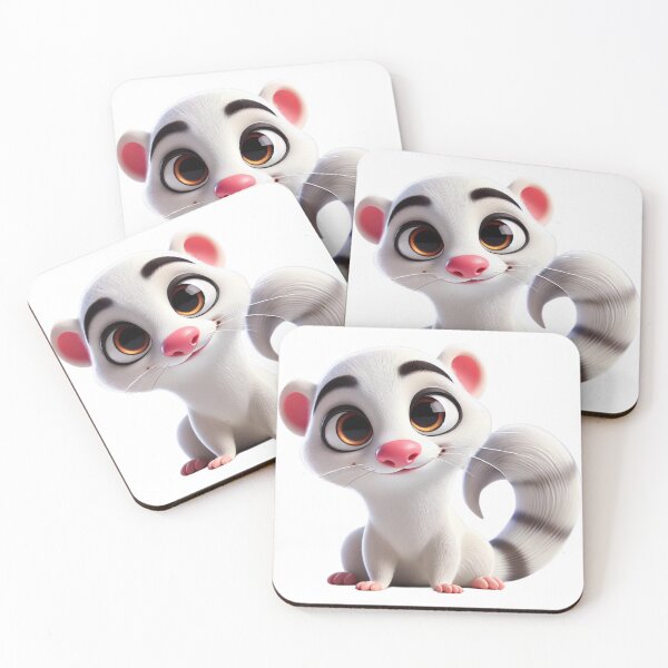 Item preview, Adorable White Albino Ferret designed and sold by Sillytoe.