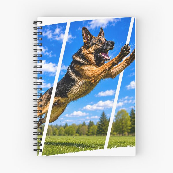 Item preview, German Shepherd Frisbee Catch – Action Packed Dog Art designed and sold by WhatASunShine.
