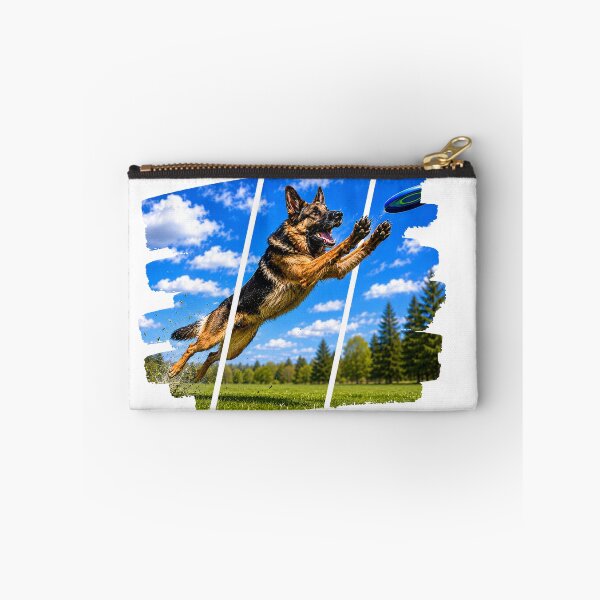 Item preview, German Shepherd Frisbee Catch – Action Packed Dog Art designed and sold by WhatASunShine.