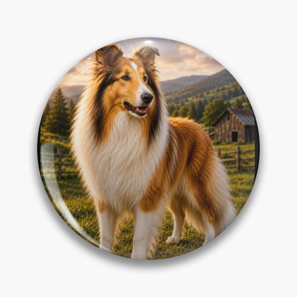 Item preview, Lassie Style Rough Collie Dog | Majestic Farm Dog Sunset Art designed and sold by WhatASunShine.