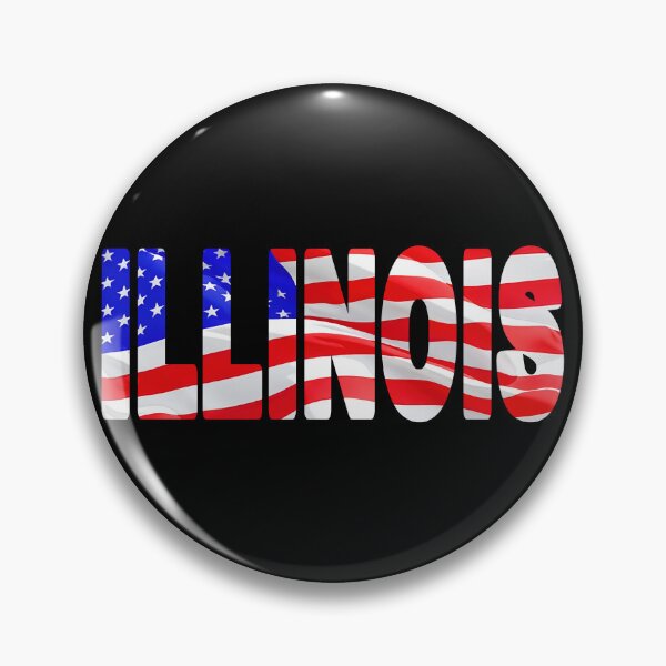 Item preview, ILLINOIS - United States of America Red White and Blue Sticker Tee Shirt designed and sold by Adam Gormley.