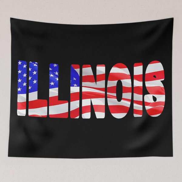 Item preview, ILLINOIS - United States of America Red White and Blue Sticker Tee Shirt designed and sold by Adam Gormley.