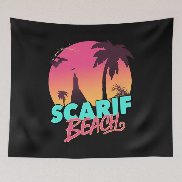 Item preview, Tropical Beach Sunset Retro Vacation Tee designed and sold by folk-4-arts.
