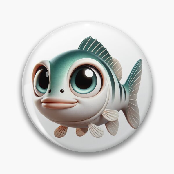 Item preview, Adorable White Bass Fish designed and sold by Sillytoe.