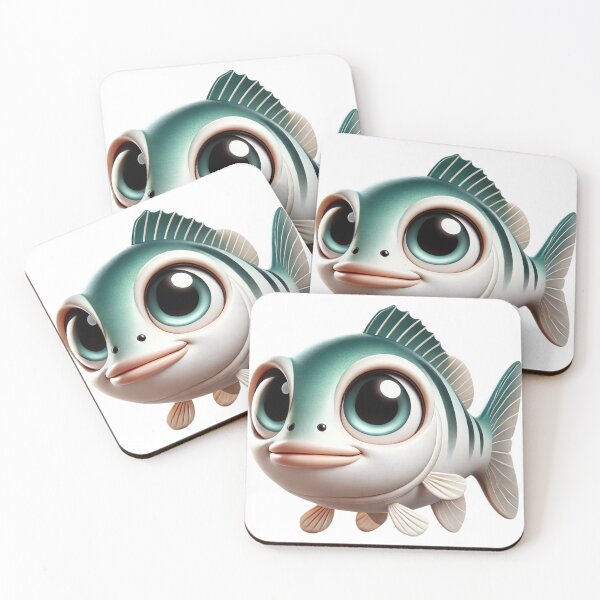 Item preview, Adorable White Bass Fish designed and sold by Sillytoe.