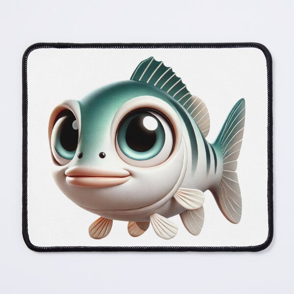 Item preview, Adorable White Bass Fish designed and sold by Sillytoe.