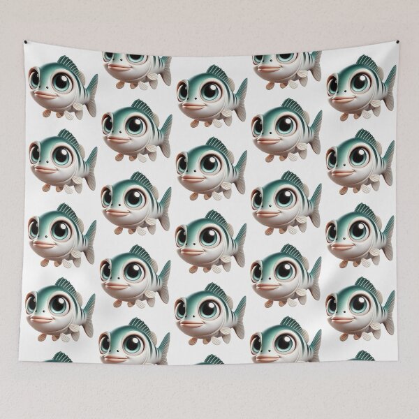 Item preview, Adorable White Bass Fish designed and sold by Sillytoe.