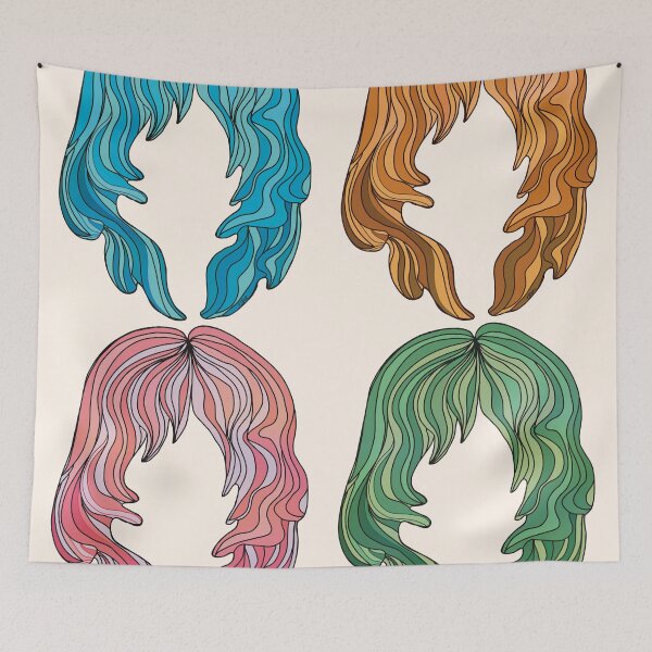 Item preview, Groovy Retro 70s Shag Hair Silhouettes designed and sold by Karin Taylor.