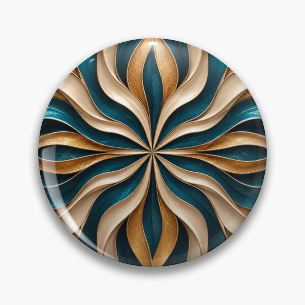 Item preview, Teal Gold Ribbon Symmetry Abstract designed and sold by Bellassi.