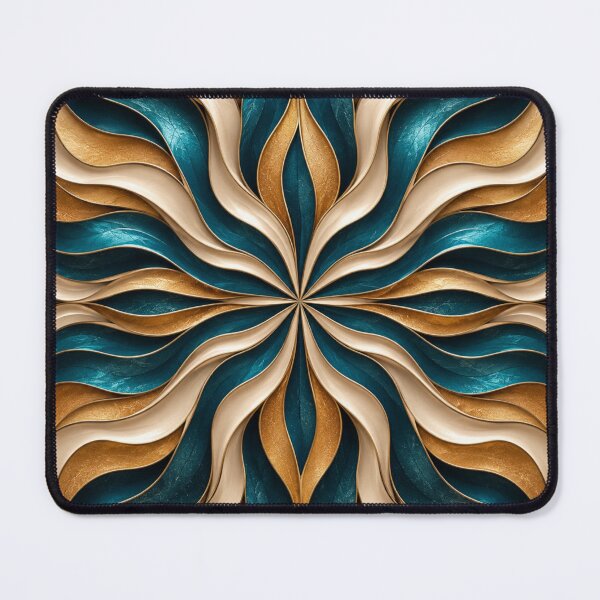 Item preview, Teal Gold Ribbon Symmetry Abstract designed and sold by Bellassi.