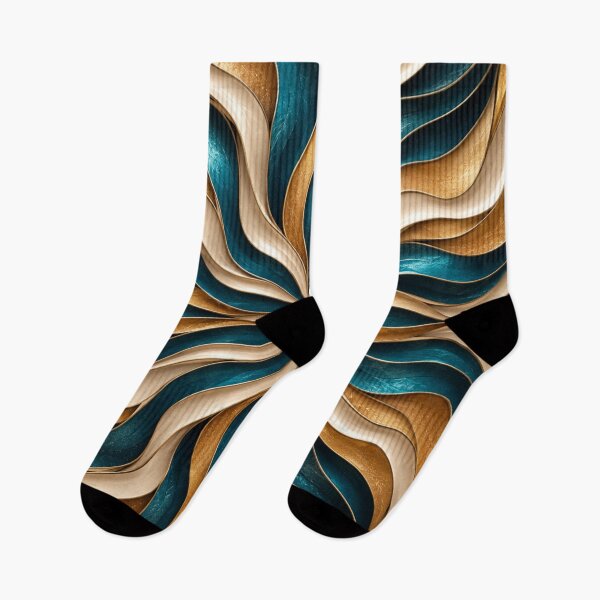 Item preview, Teal Gold Ribbon Symmetry Abstract designed and sold by Bellassi.