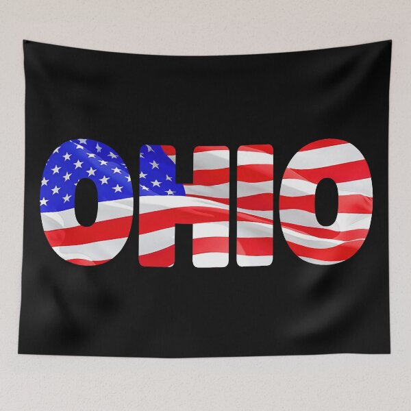 Item preview, OHIO - United States of America Red White and Blue Sticker Tee Shirt designed and sold by Adam Gormley.
