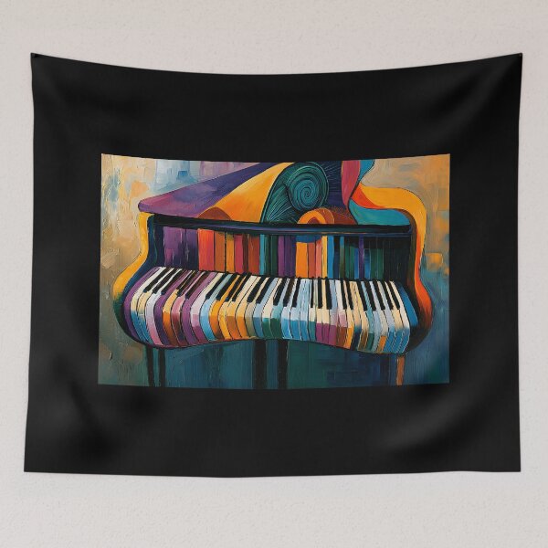 Item preview, Futuristic Grand Piano Fantasia - Swirling Colors Whimsical Keys and a Symphony of Artistic Expression designed and sold by OlfactoART Studio.