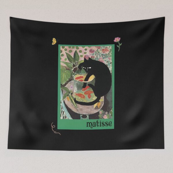 Item preview, Art Style Cat Goldfish Bowl Print  designed and sold by folk-4-arts.