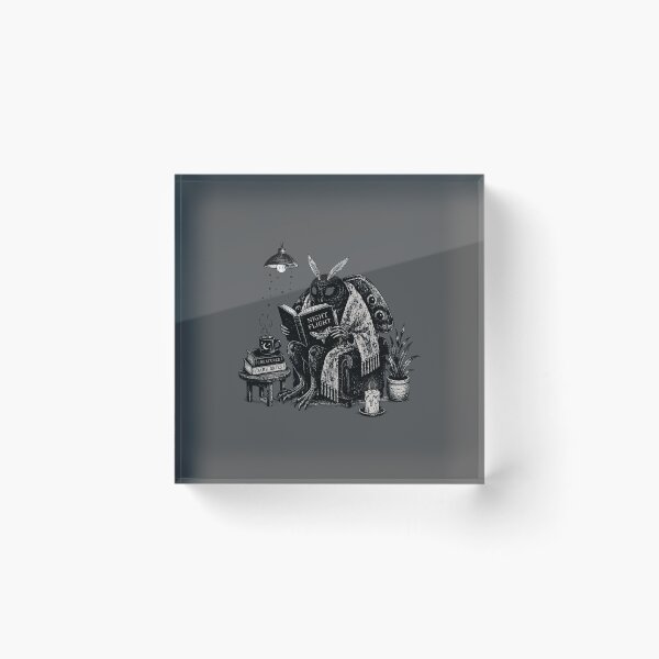Item preview, Cozy Mothman Reading Night Flight Cryptid Illustration designed and sold by bosamji.
